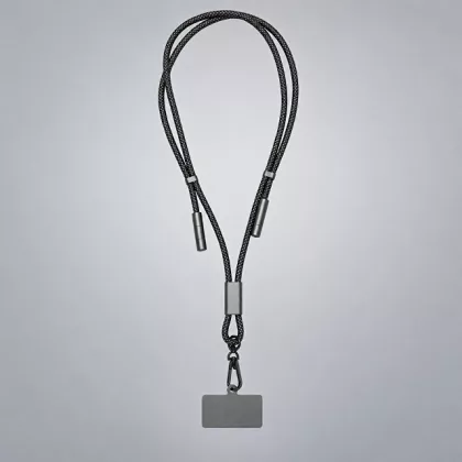 Шнурок-держатель для телефона с зарядным кабелем USB-C на USB-C/Lightning «Lany Eco Charge», серый, фото 1