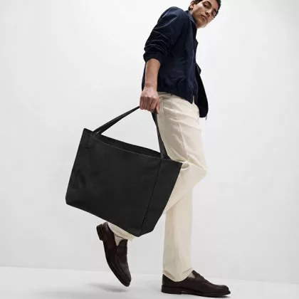 Шоппер-оверсайз Grossbag из переработанного хлопка 340 г, черный, фото 1