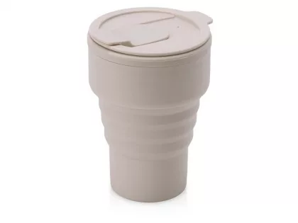Силиконовый складной стакан "GoCup", бежевый