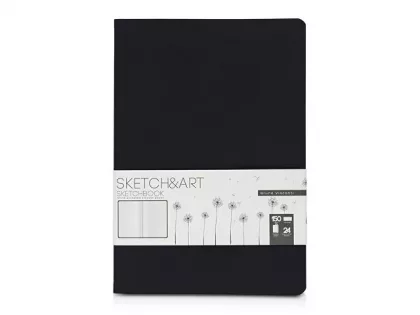 Скетчбук "Sketch & Art" в мягком переплете 147х210 мм, 24 л. белой бумаги 150 г/м2, черный, фото 1