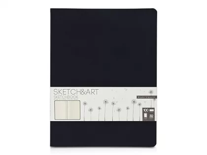 Скетчбук "Sketch & Art" в мягком переплете 178х230 мм, 32 л. бежевой бумаги 100 г/м2, черный, фото 1