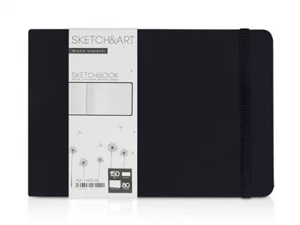Скетчбук "Sketch & Art" в твердом переплете 213х146 мм, 80 л. белой бумаги 150 г/м2, черный, фото 1