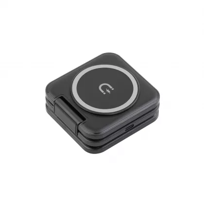 Складная беспроводная (15W) зарядная станция "Flip" с MagSafe, черный, фото 4