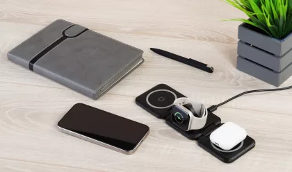 Складная беспроводная (15W) зарядная станция "Flip" с MagSafe, черный, фото 2