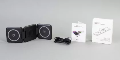 Складная беспроводная (15W) зарядная станция "Flip" с MagSafe, черный, фото 10