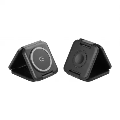 Складная беспроводная (15W) зарядная станция "Flip" с MagSafe, черный, фото 5