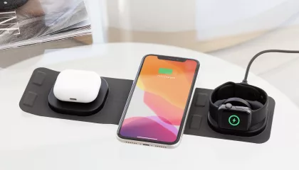 Складная беспроводная (15W) зарядная станция "Magic Case" с MagSafe для смартфона, часов и наушников, черный, фото 8