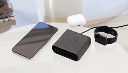 Складная беспроводная (15W) зарядная станция "Magic Case" с MagSafe для смартфона, часов и наушников, черный, фото 7