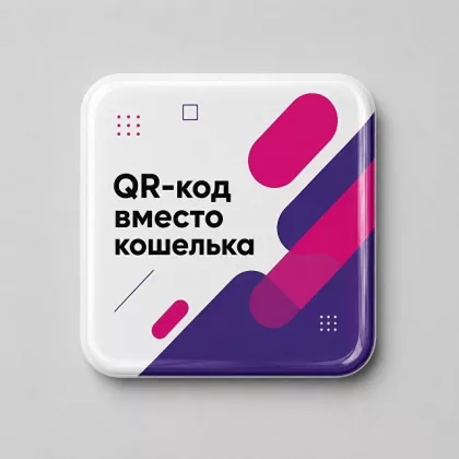 Объемный стикер из смолы для прикассовой зоны квадратный M, 9,5х9,5 см, фото 1