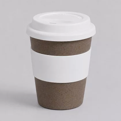 Стакан с силиконовой крышкой "Cafe", белый