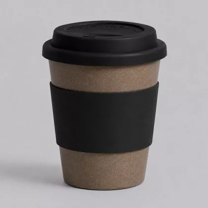 Стакан с силиконовой крышкой "Cafe", черный