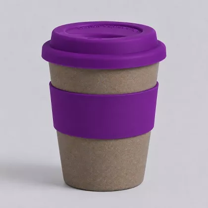 Стакан с силиконовой крышкой "Cafe", фиолетовый