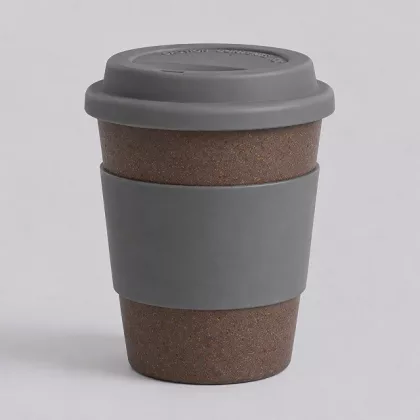 Стакан с силиконовой крышкой "Cafe", серый