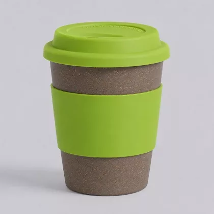 Стакан с силиконовой крышкой "Cafe", зеленое яблоко