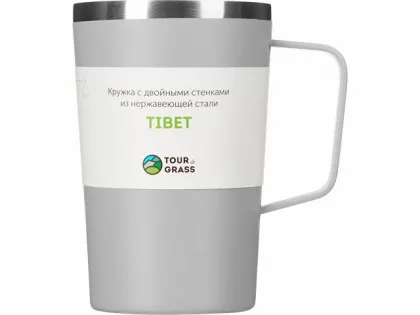 Стальная кружка с двойными стенками и порошковым покрытием "Tibet", серый, фото 5