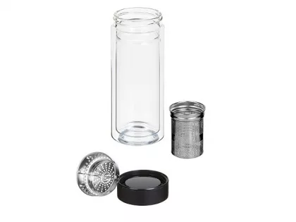 Стеклянная термобутылка "Glassir", 500мл, черный, фото 2