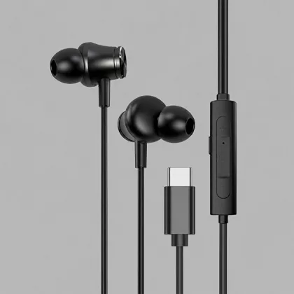 Стереогарнитура Stereo Aura ANC, USB-C, черный, Deppa, фото 1