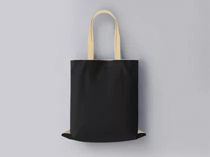 Сумка для шопинга Twin двухцветная из хлопка, 180 г/м2, черный/натуальный
