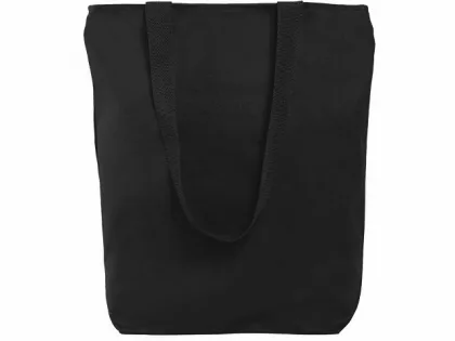Сумка на молнии Zipper из хлопка 280 г c карманом на молнии спереди, черный, фото 4