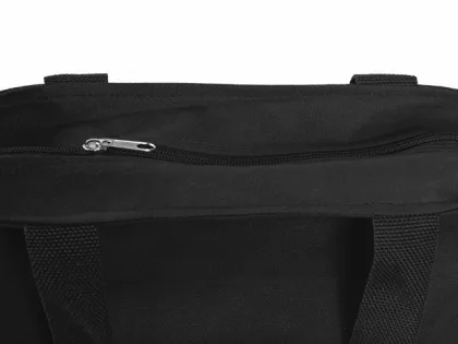 Сумка на молнии Zipper из хлопка 280 г c карманом на молнии спереди, черный, фото 7
