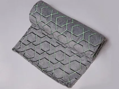 Светящийся в темноте плед Lattice черный, фото 3