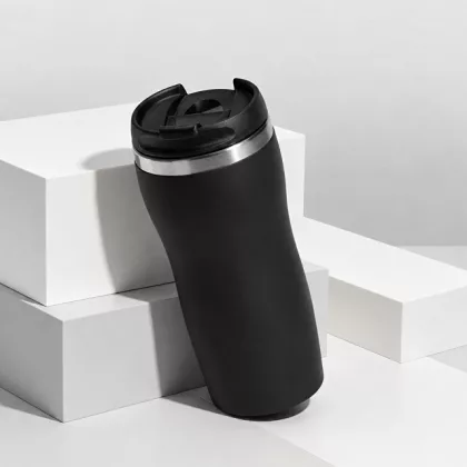 Термокружка "Double wall mug C1", soft touch, 350 мл, черный