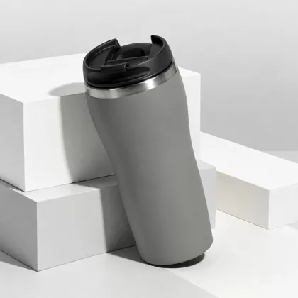 Термокружка "Double wall mug C1", soft touch, 350 мл, серый