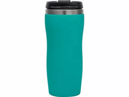 Термокружка "Mony Steel" 350 мл, soft touch, бирюзовый 320C (P), фото 4