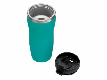 Термокружка "Mony Steel" 350 мл, soft touch, бирюзовый 320C (P), фото 3