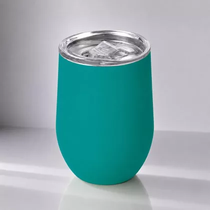 Термокружка Sense Gum, soft-touch, непротекаемая крышка, 370мл, крафтовая упаковка, бирюзовый 320C, фото 1