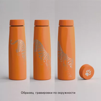 Термос "Calypso" 500 мл, покрытие soft touch, коробка, оранжевый, фото 3