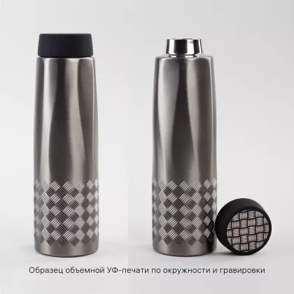Термос "Calypso" 500 мл, стальной корпус, крышка в покрытии soft touch, коробка, стальной серый, фото 3