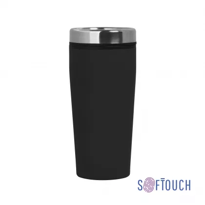 Термостакан "Европа" 500 мл, покрытие soft touch, черный
