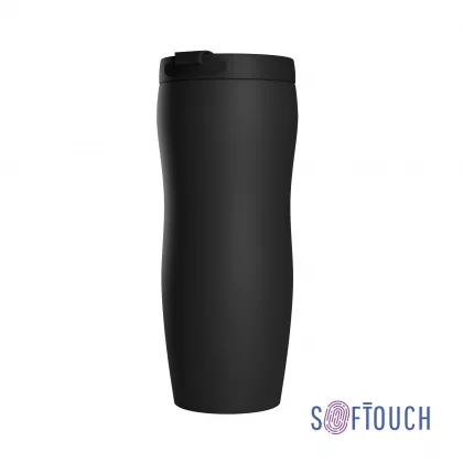 Термостакан "Монтана" 400 мл, покрытие soft touch, черный