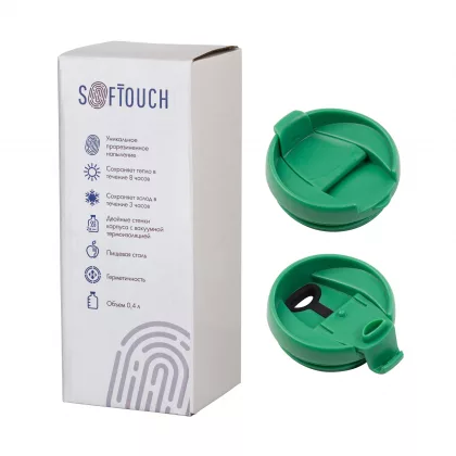 Термостакан "Монтана" 400 мл, покрытие soft touch, зеленый, фото 4