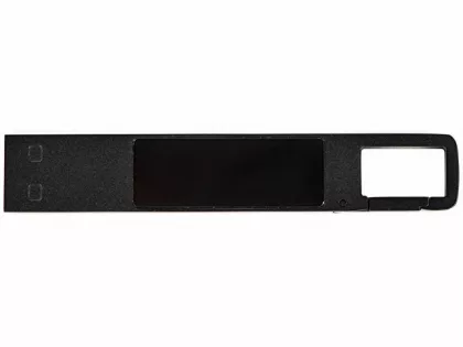 USB 2.0- флешка на 32 Гб c подсветкой логотипа «Hook LED», темно-серый, синяя подсветка, фото 2