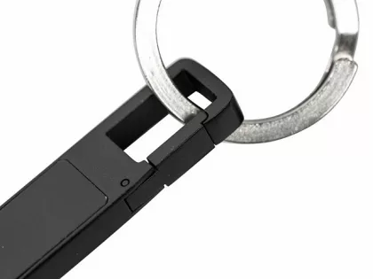 USB 2.0- флешка на 32 Гб c подсветкой логотипа «Hook LED», темно-серый, синяя подсветка, фото 5