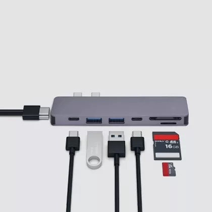 USB-C адаптер для MacBook 7-в-1, серебро, Deppa, фото 3