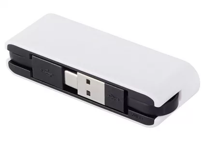 USB-хаб «Hubix» с коннектором 2-в-1 USB-C и USB-A, 2.0, белый, фото 2