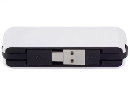 USB-хаб «Hubix» с коннектором 2-в-1 USB-C и USB-A, 2.0, белый, фото 5