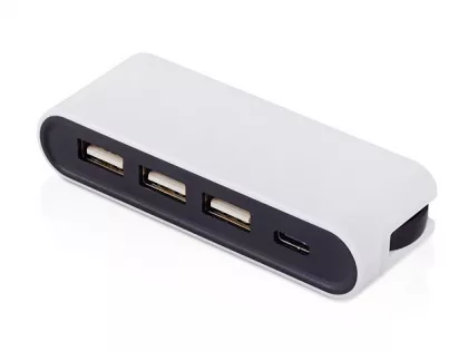 USB-хаб «Hubix» с коннектором 2-в-1 USB-C и USB-A, 2.0, белый, фото 1