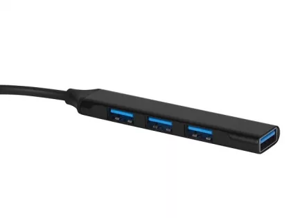 USB-хаб «Link» с коннектором 2-в-1 USB-C и USB-A, 2.0/3.0, черный, фото 2