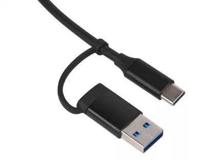 USB-хаб «Link» с коннектором 2-в-1 USB-C и USB-A, 2.0/3.0, черный, фото 3