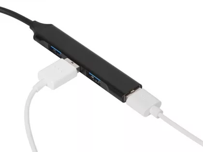 USB-хаб «Link» с коннектором 2-в-1 USB-C и USB-A, 2.0/3.0, черный, фото 5