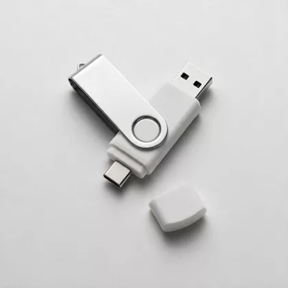 USB3.0/USB Type-C флешка на 16 Гб «Квебек C», белый, фото 1