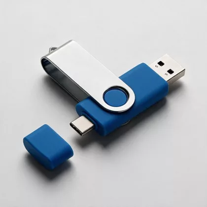 USB3.0/USB Type-C флешка на 16 Гб «Квебек C», синий