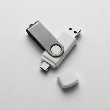 USB3.0/USB Type-C флешка на 32 Гб «Квебек C», белый, фото 1