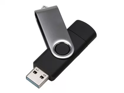 USB3.0/USB Type-C флешка на 32 Гб «Квебек C», черный, фото 3