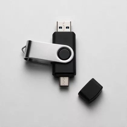 USB3.0/USB Type-C флешка на 32 Гб «Квебек C», черный