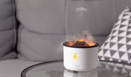 Увлажнитель воздуха "Smart Volcano"с пультом ДУ,  функцией ароматерапии и интерьерной подсветкой , белый с черным, фото 2